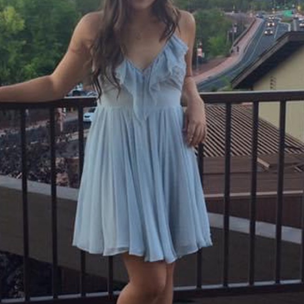 Guess blue and white striped flowy dress